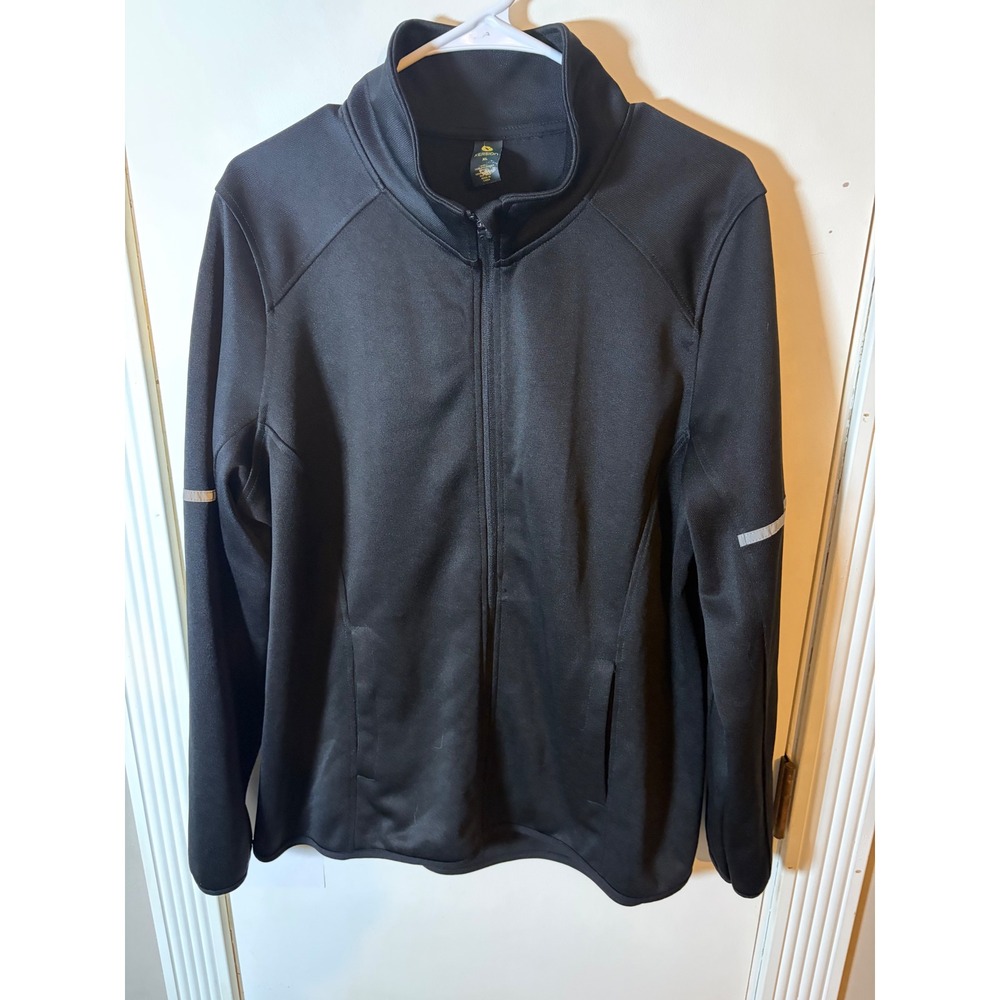 Xersion Women Black Full Zip Reflective Running Activewear Jacket XL